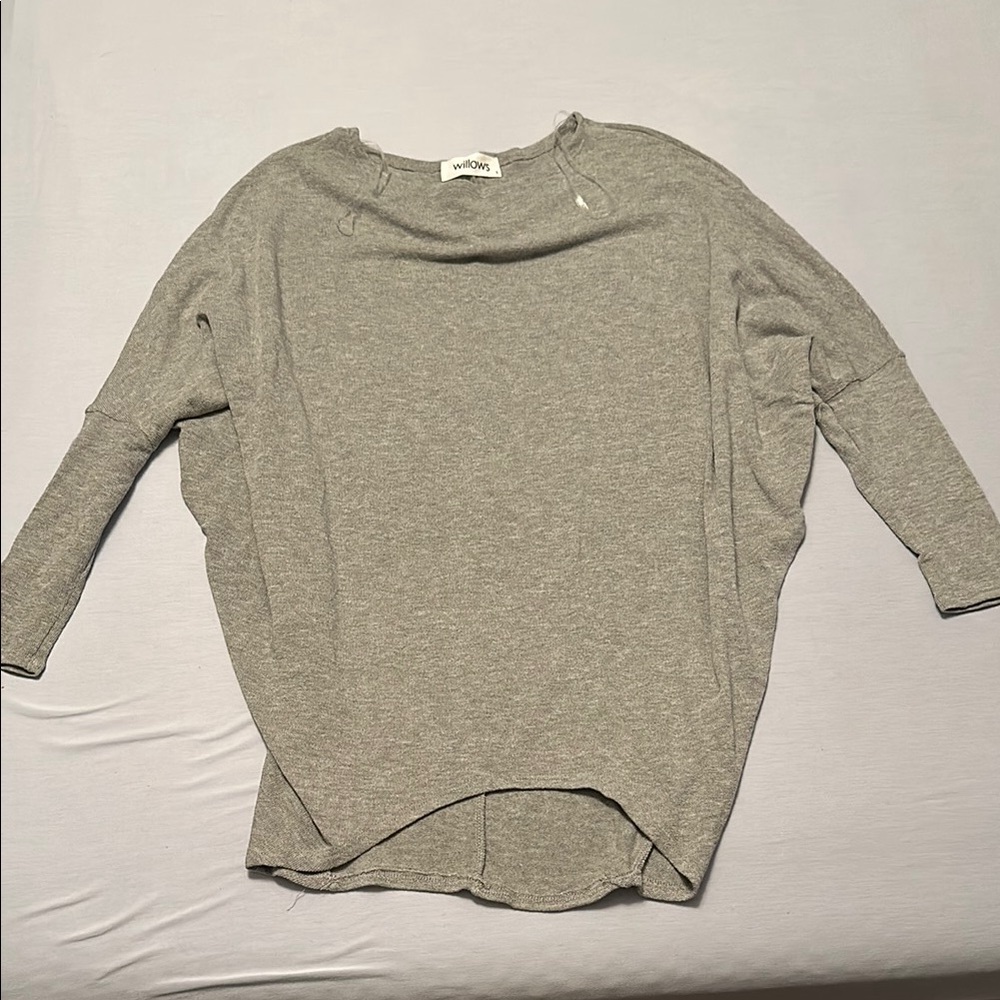 Gray Long Sleeve Top